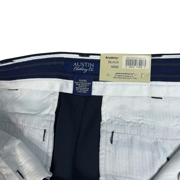 Austin Clothing Co Mens Academy Black Pleated Pants 32x32 Cool Skin Technology - Picture 8 of 13